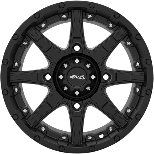 Ams 4749-046AS Roll N 105 Cast Aluminum Front/Rear Wheel - 14x7 - 4/110 (Black)