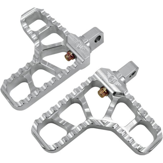 Joker Machine 08-62-1 Adjustable Serrated Heel Footpegs - Clear Anodized