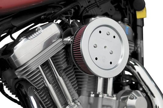 Arlen Ness 18-511 Big Sucker Stage II Air Filter Kit - Plain Backing Plate - Red Filter