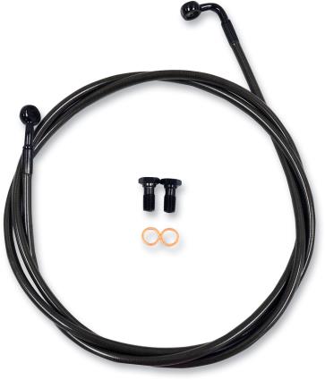 La Choppers LA-8006B13M Midnight Standard Brake Lines - 12-14in. Ape Hangers