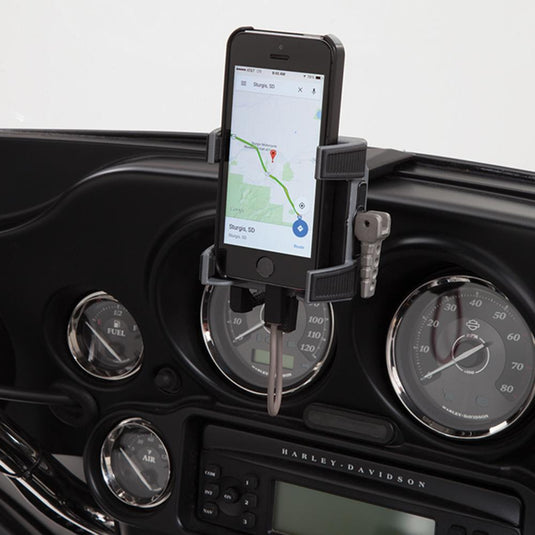 Ciro 50216 Smartphone Holder w/ Charger with Fairing Mount - Black
