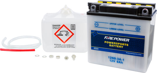 Fire Power 12N9-3A-1 Conventional 12V Standard Battery with Acid Pack