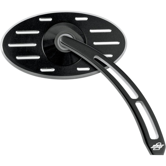 Pro-One Performance 102640B Oval Pro Street Ball-Milled with Teardrop Cutout Stem - Right - Black