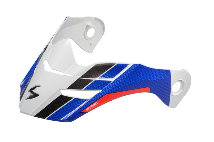 Scorpion Peak Visor for EXO-AT960 Hicks Helmet - White/Blue