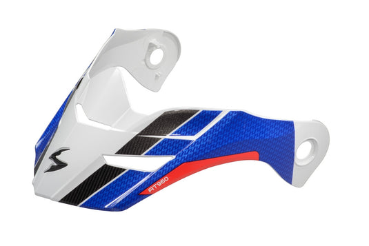 Scorpion Peak Visor for EXO-AT960 Hicks Helmet - White/Blue