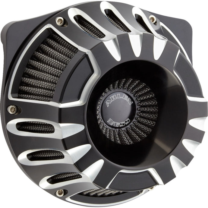 Arlen Ness 600-227 Inverted Series Air Cleaner Kit - Deep Cut - Black Anodized