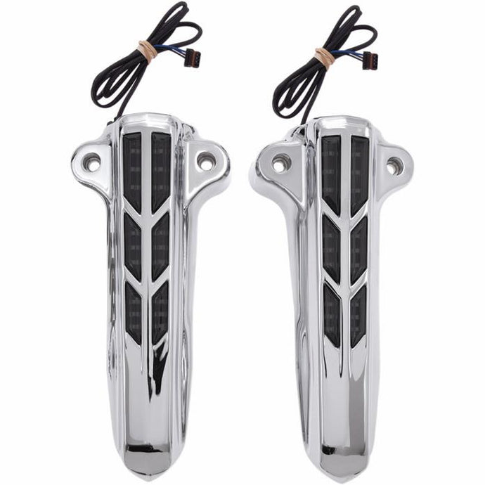 Ciro 43001 Lower Fork Leg Covers with LED Lights - Chrome