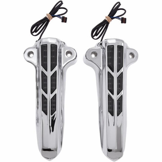 Ciro 43001 Lower Fork Leg Covers with LED Lights - Chrome
