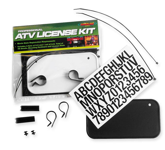 Hardline 2340W ATV License/Registration Kit - White Plastic Kit