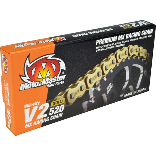 Moto-Master 652001 520 V2 MX Racing Drive Chain - 120 Links - Gold