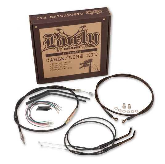 Burly Brand B30-1053 Extended Cable/Brake Line Kit for 16in. Gorilla Handlebars - Stainless Steel