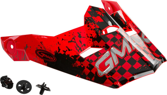 G-Max Visor with Screws for MX-46Y Anim8 Helmets - Red/Black/Silver - YS-YL