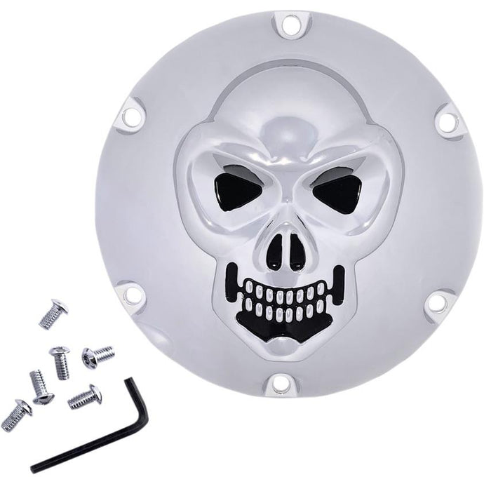 Drag Specialties 1107-0631 3-D Skull Derby Cover - Chrome
