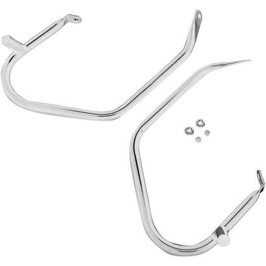 Drag Specialties 0505-1563 Low-Profile Saddlebag Guards - Chrome