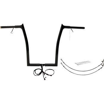 Fat Baggers, Inc. 902916-B 1-1/4in. Plug and Play EZ Install Pointed Top Handlebar Kit - Black