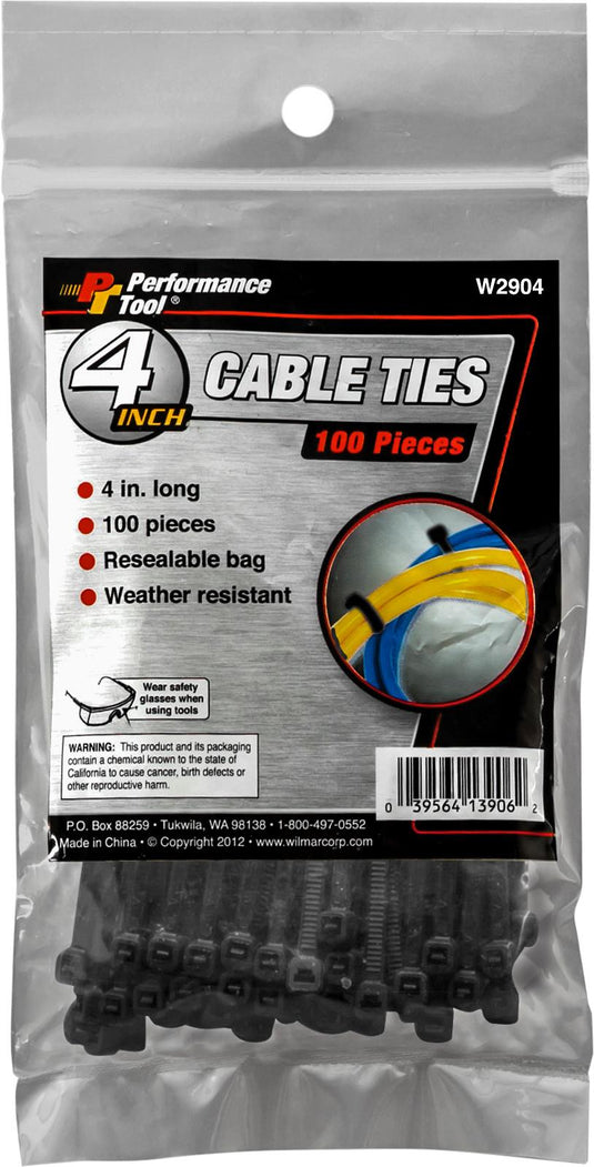 Performance Tools W2904 Cable Ties - 4in.