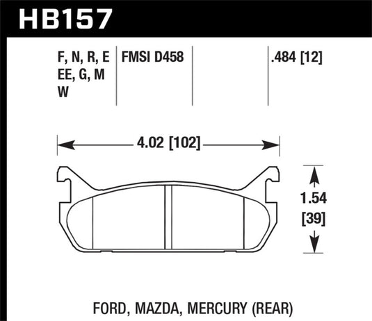 Hawk Performance HB157W.484 HAWK DTC-30 Brake Pad Sets