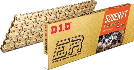 D.I.D 520ERVT114FB 520 ERVT Series X-Ring Chain - 114 Links - Gold