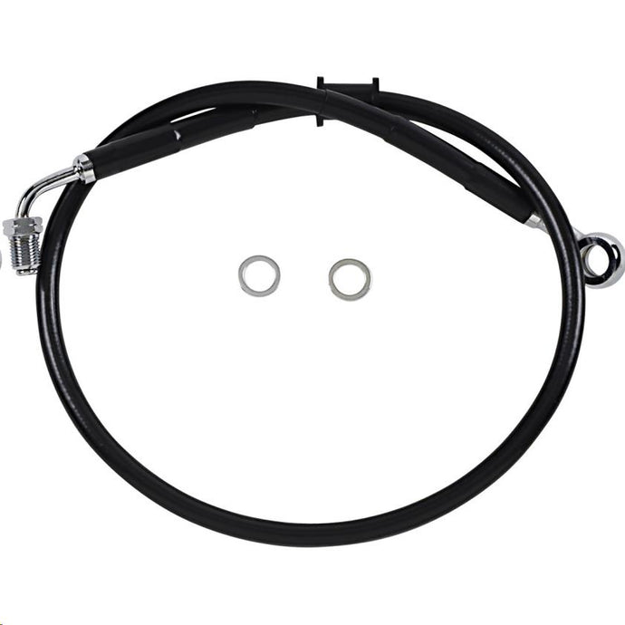 Drag Specialties 1741-5794 Standard Length Front Stainless Steel Brake Line Kit - Black Vinyl