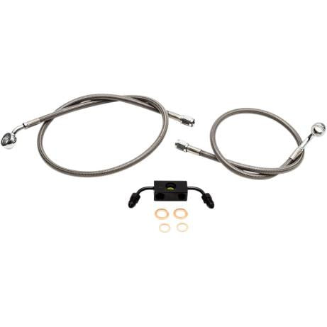 La Choppers LA-8231B13 Stainless Steel Brake Line Kit - 12in.-14in. Ape Hangers