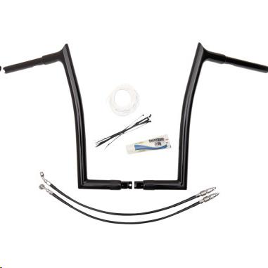 Fat Baggers, Inc. 909316-B 1-1/4in. EZ Install Handlebar Kit with Pointed Top Handlebars - Gloss Black