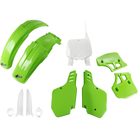 Ufo Plastics KAKIT186F@999 Complete Body Kit - OEM (White/Green)