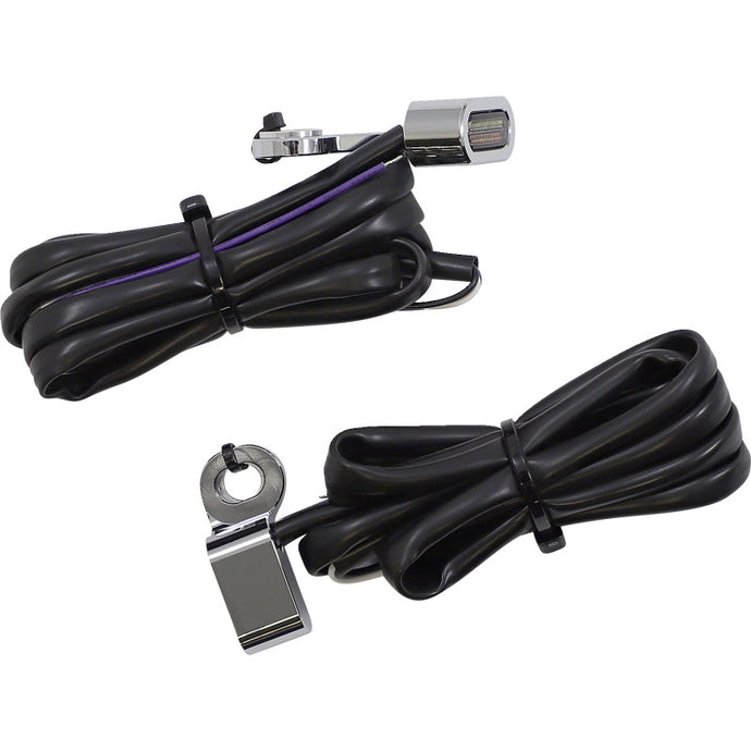 Drag Specialties 2040-2787 LED Handlebar Marker Lights - Chrome - Smoke Lens