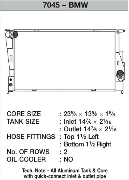 Csf 7045 CSF Radiators - Aluminum