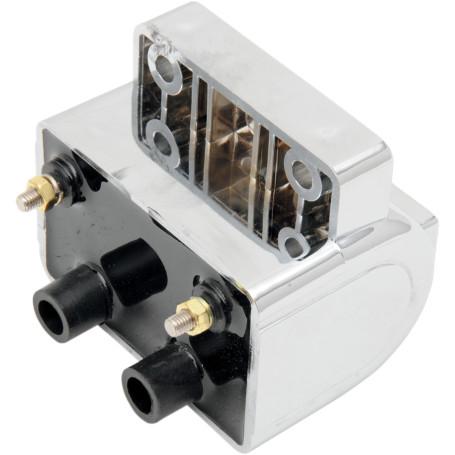 Drag Specialties 2102-0221 Dual Fire Electronic Ignition Coil - 3 OHM - Chrome