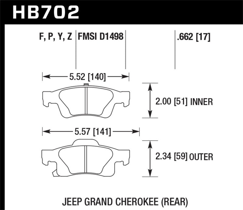 Load image into Gallery viewer, Hawk Performance HB702Y.662 HAWK LTS Brake Pads
