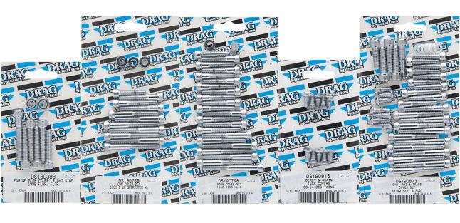 Drag Specialties DS-190821 Socket-Head Primary Cover Bolt Set - Knurled - Chrome