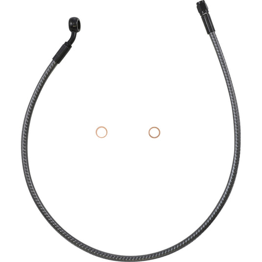 Magnum 77004 Karbonfibr Designer Series ABS Front Upper Brake Line - 10mm,35deg. Banjo - 21in