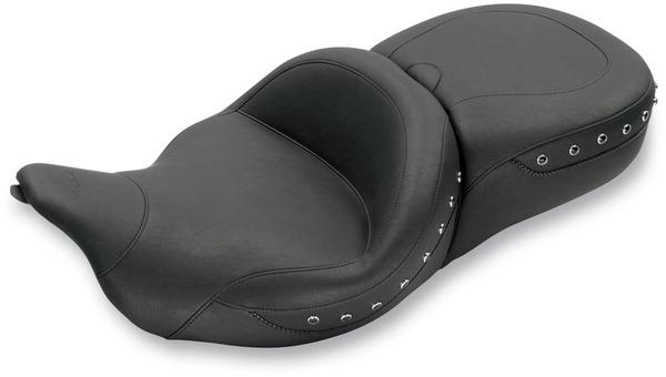 Mustang 79547 Super Touring One-Piece Studded Seat with Receiver - Black Studs