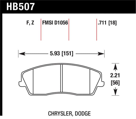 Hawk Performance HB507Z.711 HAWK Ceramic Brake Pad Sets