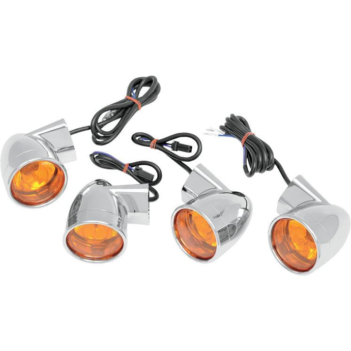 Drag Specialties 2020-0391 DOT Bullet Style Turn Signal Kit - Diamond Mount Bases