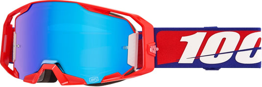 100% Armatic Goggles (One Size Fits Most, Best / Mirror Blue Lens)