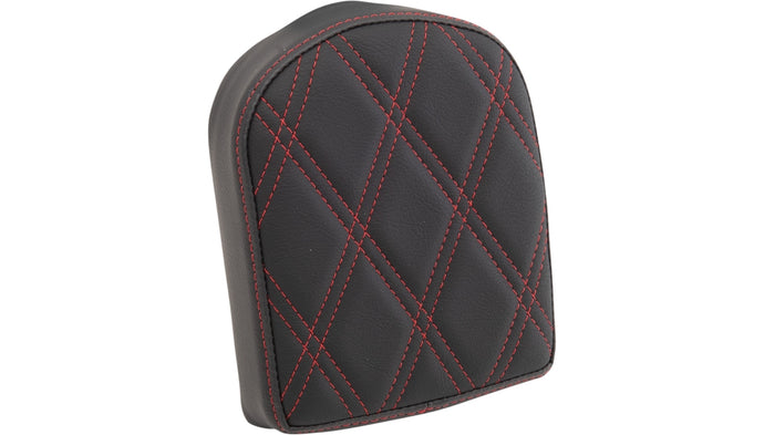 Drag Specialties 0822-0445 Backrest Pads For Square And Round Sissy Bars - Double Diamond - Red Stitch