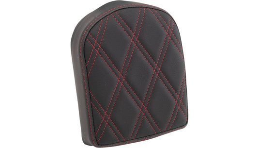 Drag Specialties 0822-0445 Backrest Pads For Square And Round Sissy Bars - Double Diamond - Red Stitch