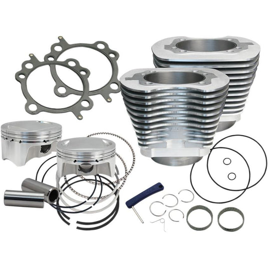S&S Cycle 910-0650 Bolt-In Sidewinder 4in. Big Bore Kit - 110in. - Silver