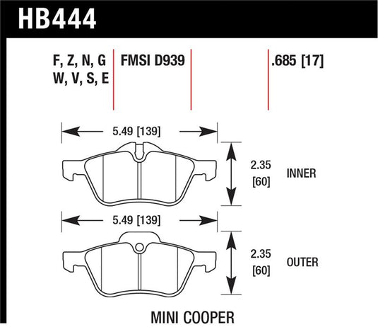 Hawk Performance HB444F.685 HAWK HPS Brake Pad Sets