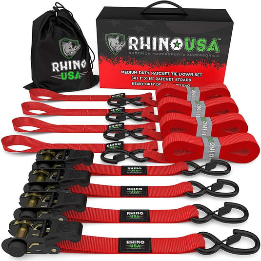 Rhino Usa RCHT-4PACK-RED RSA Tie Down Kits