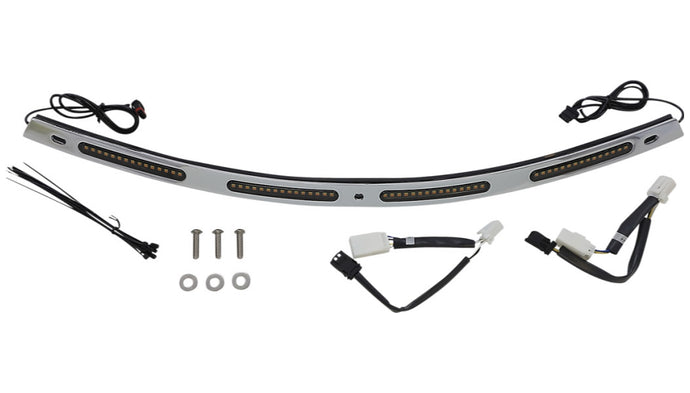 Custom Dynamics CD-WT2-01-C Windshield Trim with LED Turn Signals - Chrome - Standard Turn Signal