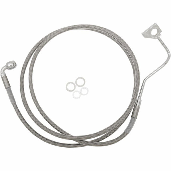 Drag Specialties 1741-4500 Extended Stainless Steel Front Brake Line Kit - Clear Coated - 70.5in. (+6in.)