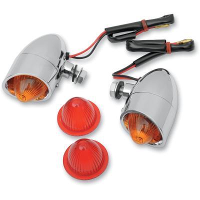 Drag Specialties 2040-0279 Mini Retro-Style Marker Lights - Amber/Red