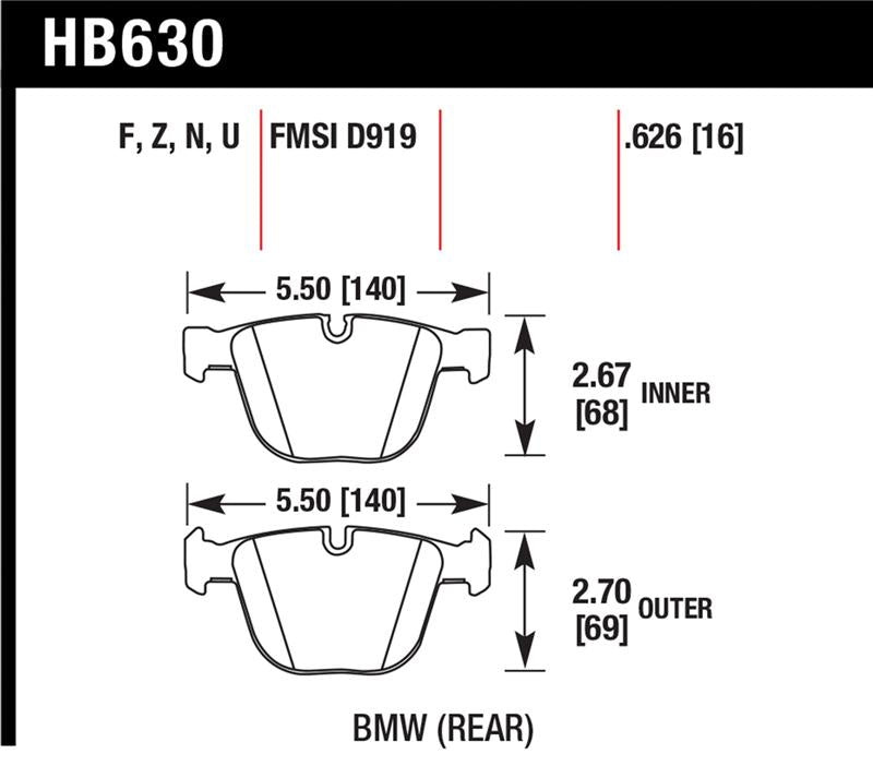 Load image into Gallery viewer, Hawk Performance HB630N.626 HAWK HP+ Brake Pad Sets
