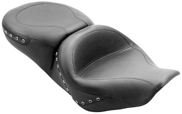 Mustang 75577 One-Piece Wide Touring Studded Seat - Black Studs