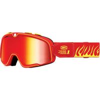 100% Barstow Classic Goggles Red/Yellow / Red Mirror Lens Red