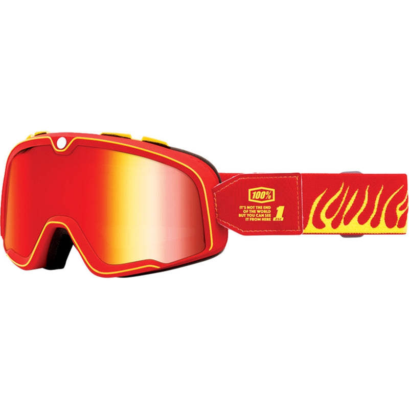 100% Barstow Classic Goggles Red/Yellow / Red Mirror Lens Red
