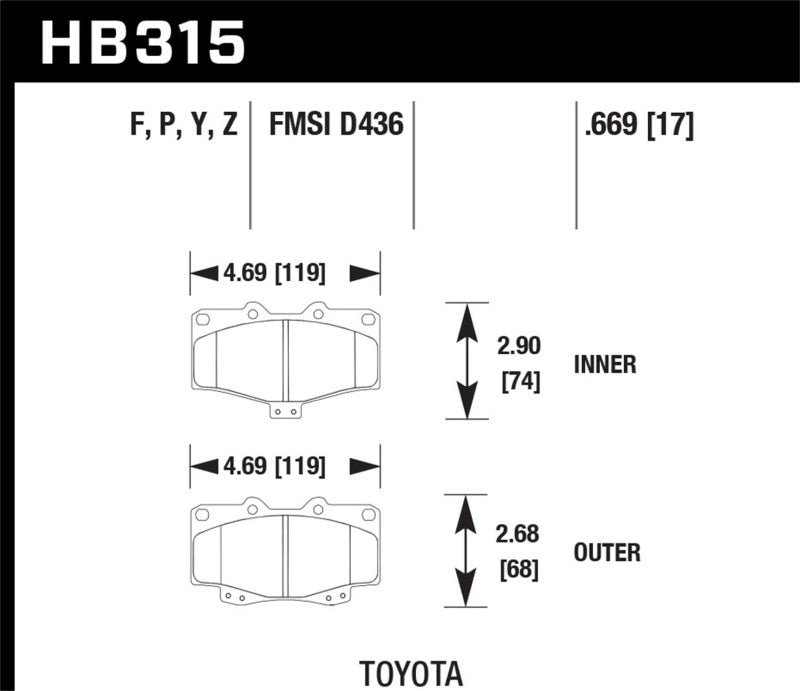 Load image into Gallery viewer, Hawk Performance HB315Y.669 HAWK LTS Brake Pads
