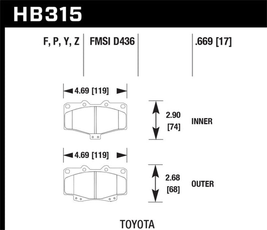 Hawk Performance HB315Y.669 HAWK LTS Brake Pads